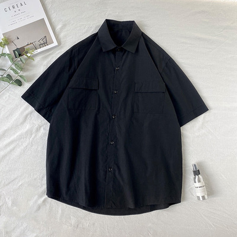 Chemise homme été manches courtes | Chemise homme couleurs bonbon | Chemise homme couple décontractée | Chemise col rabattu homme | Chemise homme poches simples | Chemise loose été homme | Chemise Harajuku homme mode | Chemise unie homme tendance | Chemise été homme fashion | Chemise ample colorée homme