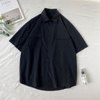 Chemise homme été manches courtes | Chemise homme couleurs bonbon | Chemise homme couple décontractée | Chemise col rabattu homme | Chemise homme poches simples | Chemise loose été homme | Chemise Harajuku homme mode | Chemise unie homme tendance | Chemise été homme fashion | Chemise ample colorée homme