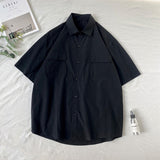 Chemise homme été manches courtes | Chemise homme couleurs bonbon | Chemise homme couple décontractée | Chemise col rabattu homme | Chemise homme poches simples | Chemise loose été homme | Chemise Harajuku homme mode | Chemise unie homme tendance | Chemise été homme fashion | Chemise ample colorée homme