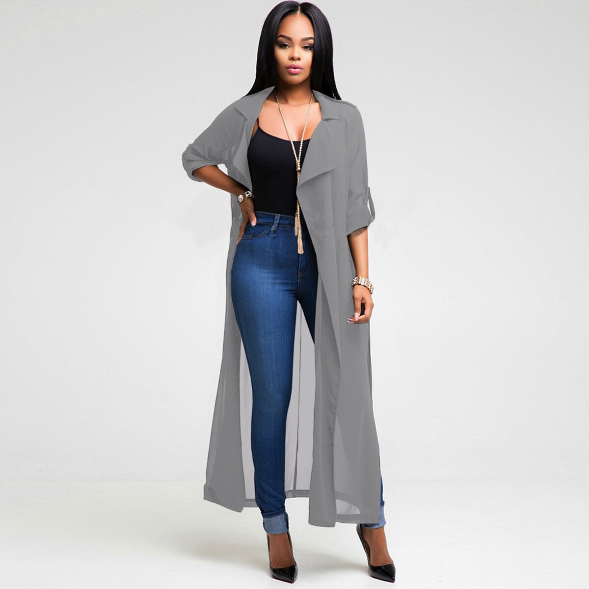 Kimono long plage femme | Gilet chiffon léger été | Veste fluide protection solaire | Cardigan long transparent femme | Manteau drapé léger été | Blouse plage voile légère | Châle long femme confortable | Veste fine couleur unie femme | Gilet de plage en chiffon | Manteau léger femme été