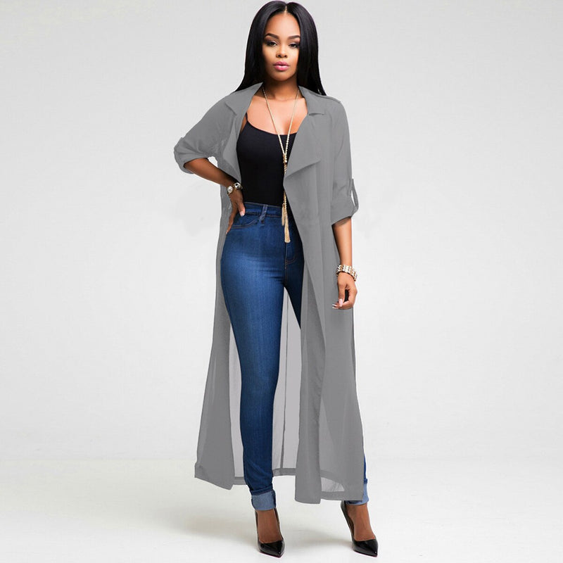 Kimono long plage femme | Gilet chiffon léger été | Veste fluide protection solaire | Cardigan long transparent femme | Manteau drapé léger été | Blouse plage voile légère | Châle long femme confortable | Veste fine couleur unie femme | Gilet de plage en chiffon | Manteau léger femme été