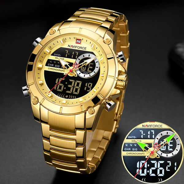 Montre homme militaire NAVIFORCE | Montre sport homme étanche | Montre quartz homme or | Montre NAVIFORCE double affichage | Montre acier homme sportive | Montre militaire homme waterproof | Montre homme quartz or NAVIFORCE | Montre sport étanche NAVIFORCE | Montre homme style militaire | Montre NAVIFORCE 9163 homme

