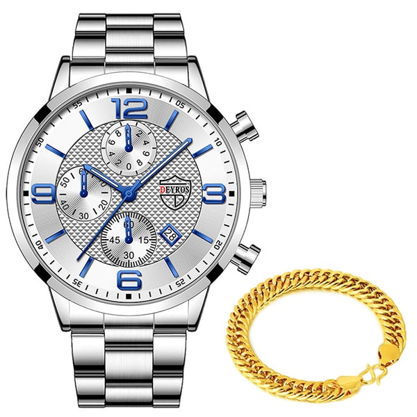 Montre homme luxe | Montre quartz acier | Montre bracelet sport | Montre homme élégante | Montre acier inoxydable | Montre homme calendrier | Montre business homme | Montre sportive homme | Relogio masculino | Montre homme tendance
